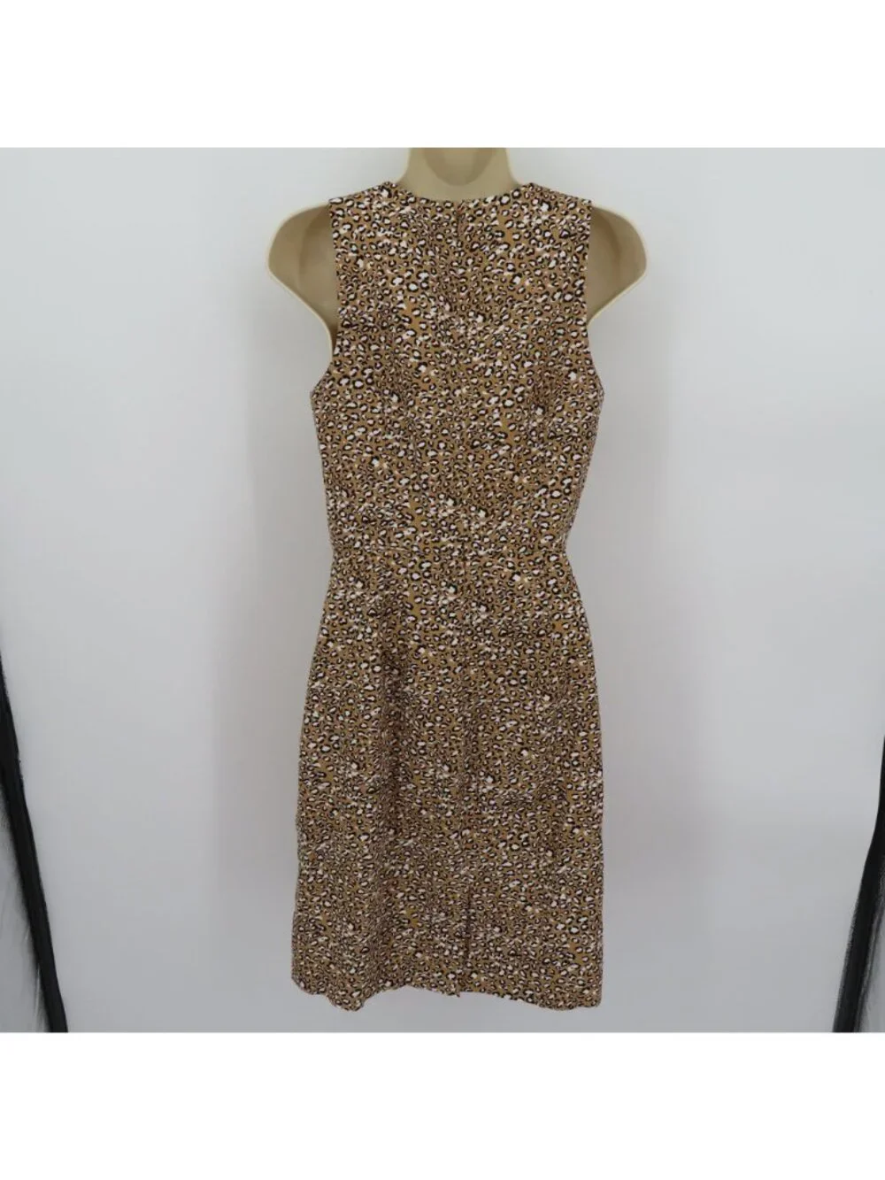 J Crew Women 2 Cheetah Leopard Animal Print Sheath Dress Sleeveless All Cotton